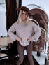 Knitted sweater "FLOWER MEMORIES Y25007" - dark beige